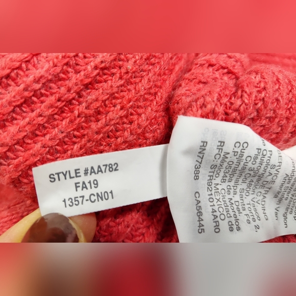 Madewell Thompson Sweater Ribbed Pullover Crew Neck Orange Small Oversized - Picture 6 of 10